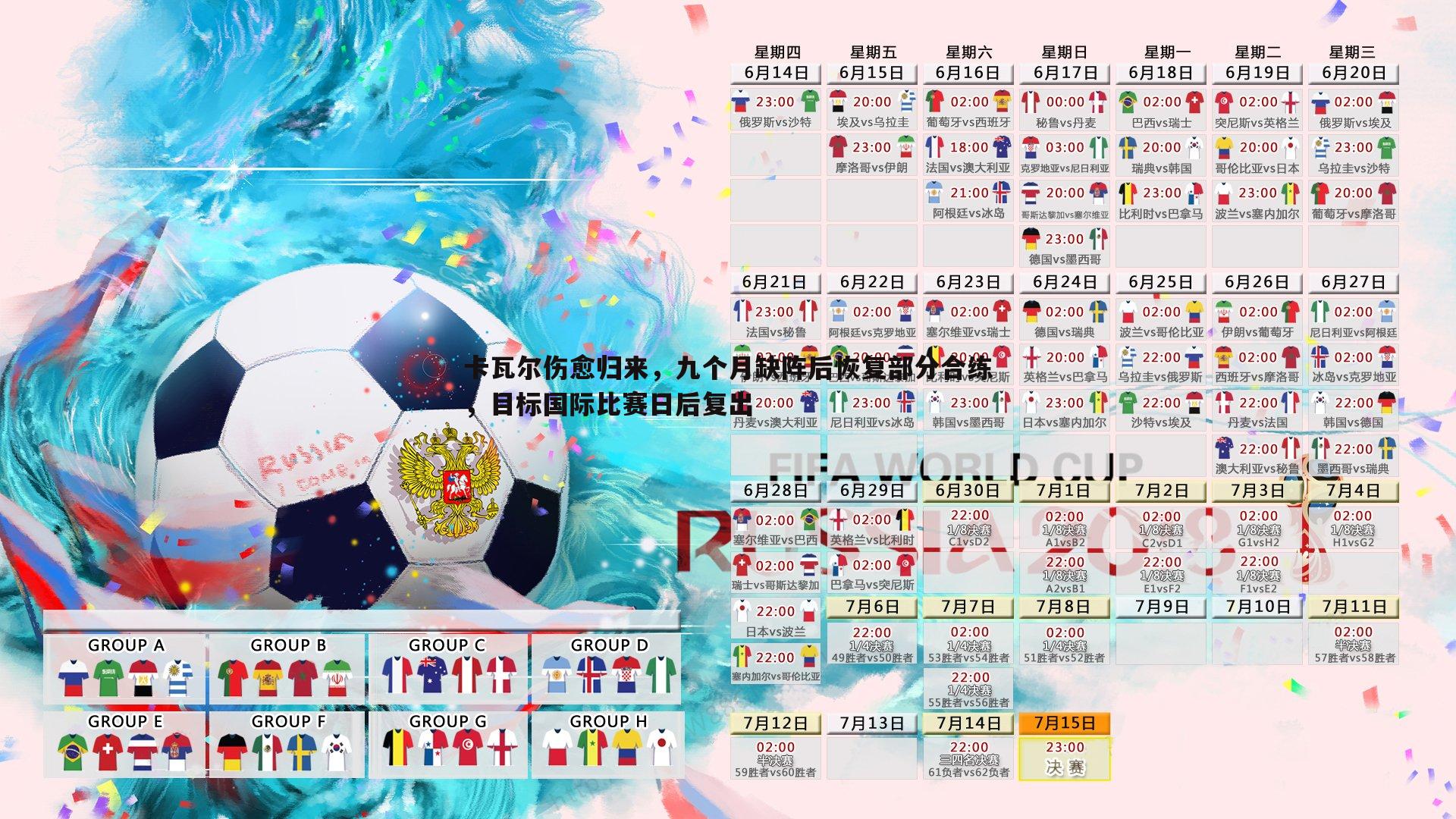 卡瓦尔伤愈归来,九个月缺阵后恢复部分合练,目标国际比赛日后复出